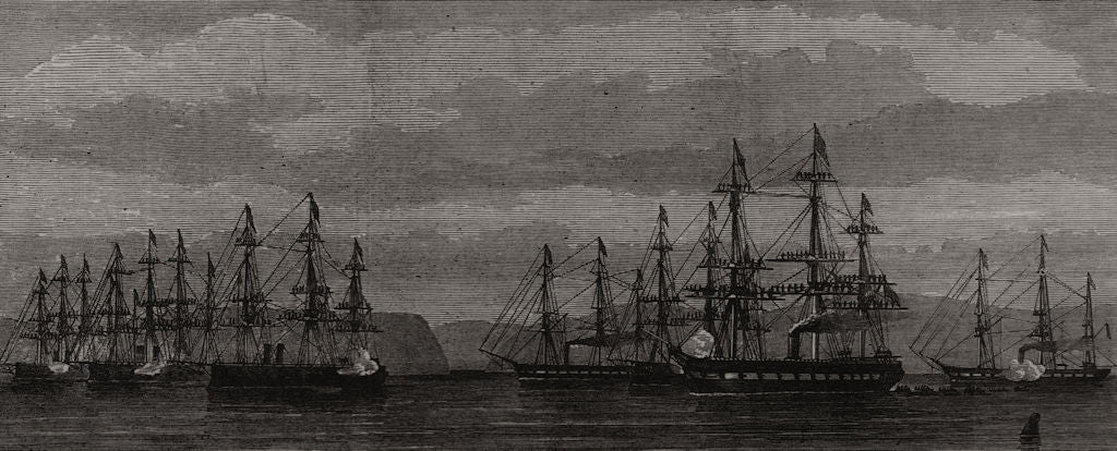 Queen Victoria arriving at orland for the Norwegian coronation 1873 old print